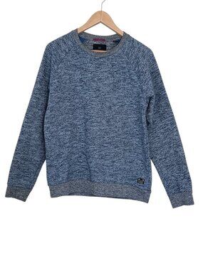 Scotch & Soda Off the Grid Cotton Blend Blue Marl Crewneck Sweater Preppy Men M